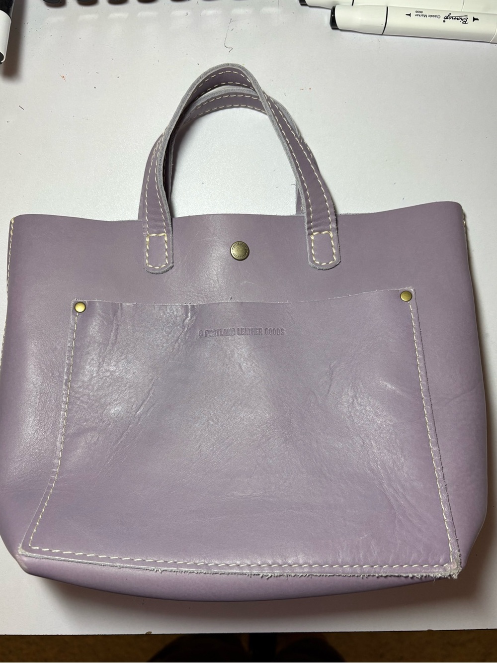 Portland Leather Medium Crossbody Lilac Leather Tote Bag